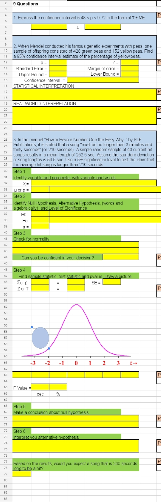 9 Questions 1 Express the confidence interval 548 < < 9.72 In