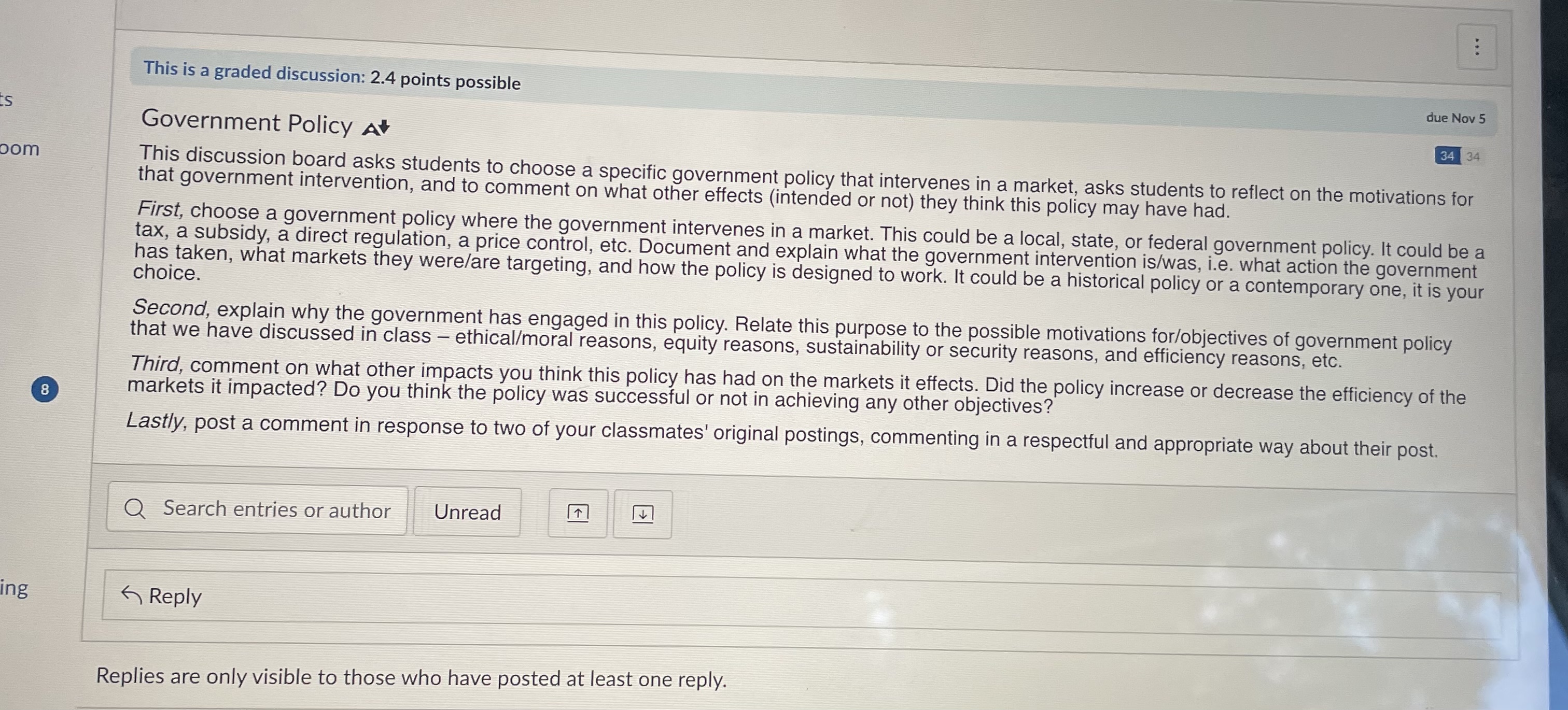  . . . This is a graded discussion: 2.4 points possible