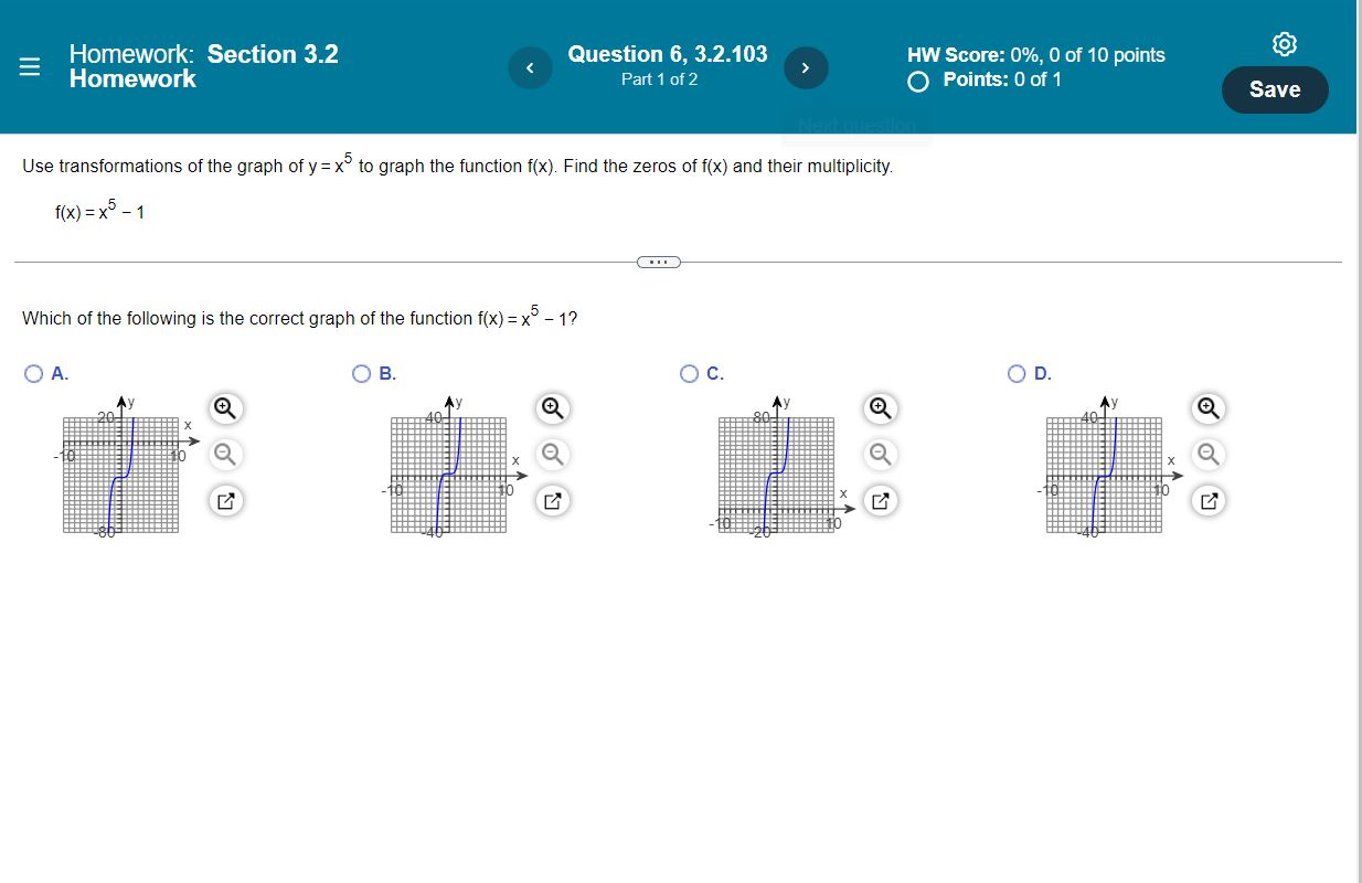 of 10 points Homework Question 2, 3.2.55 O Points: 0 of 1