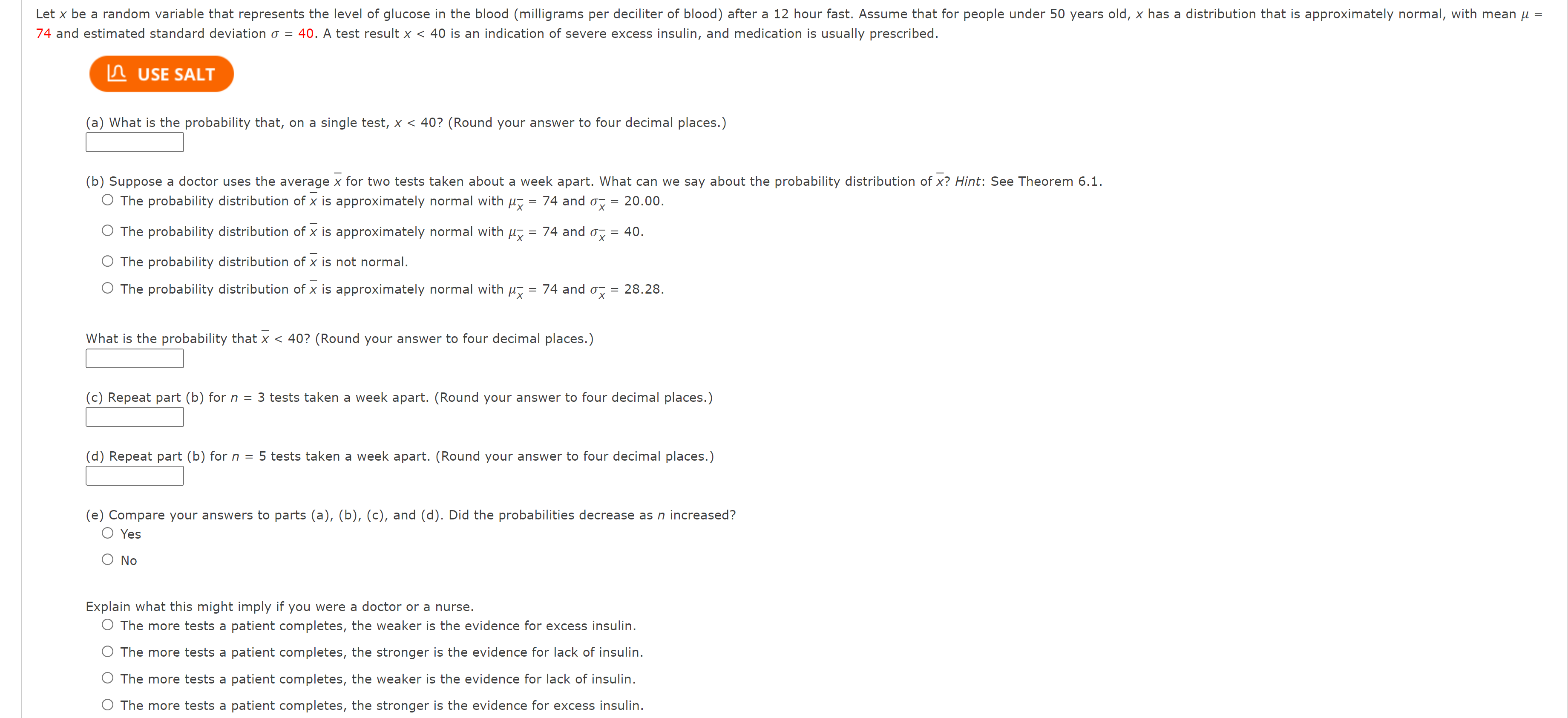  Let x be a random variable that represents the level of