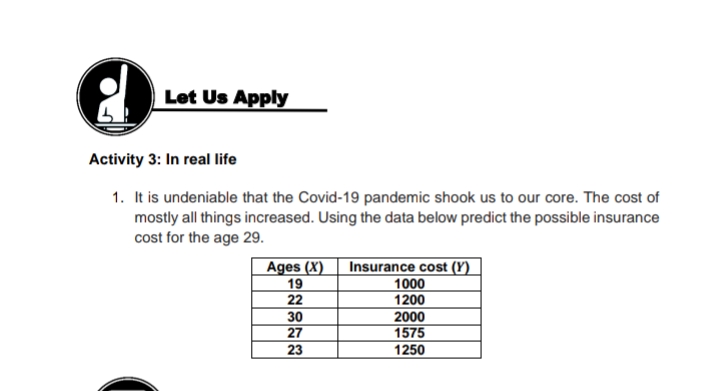 Need your help Let Us Apply Activity 3: In real life 1.