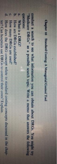 Usage Standard Cost 7 Direct materials 8 Direct labor 9 Variable overhead