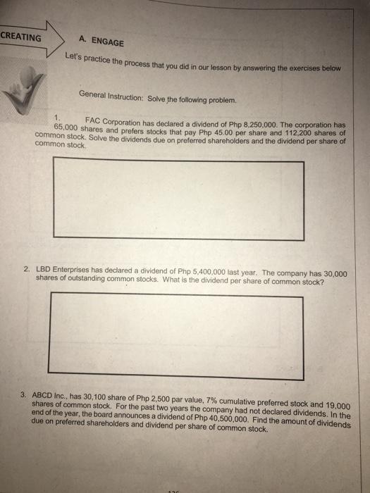 CREATING 1. A. ENGAGE Let's practice the process that you did in