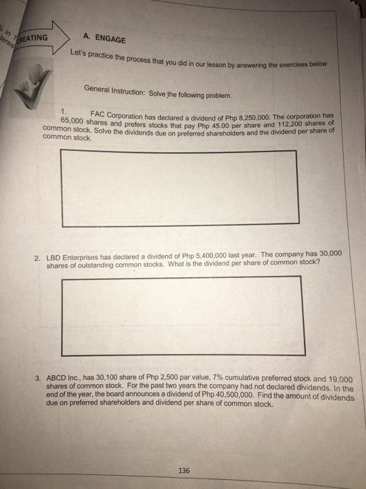 in EATING deres A. ENGAGE Let's practice the process that you did