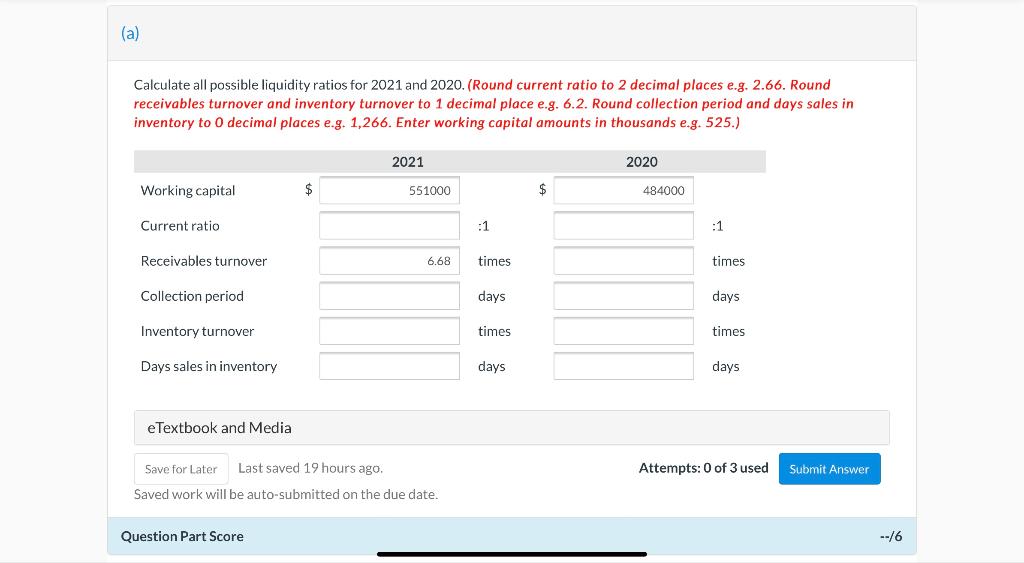 INC. Statement of Financial Position (partial) December 31 (in thousands) 2021 2020