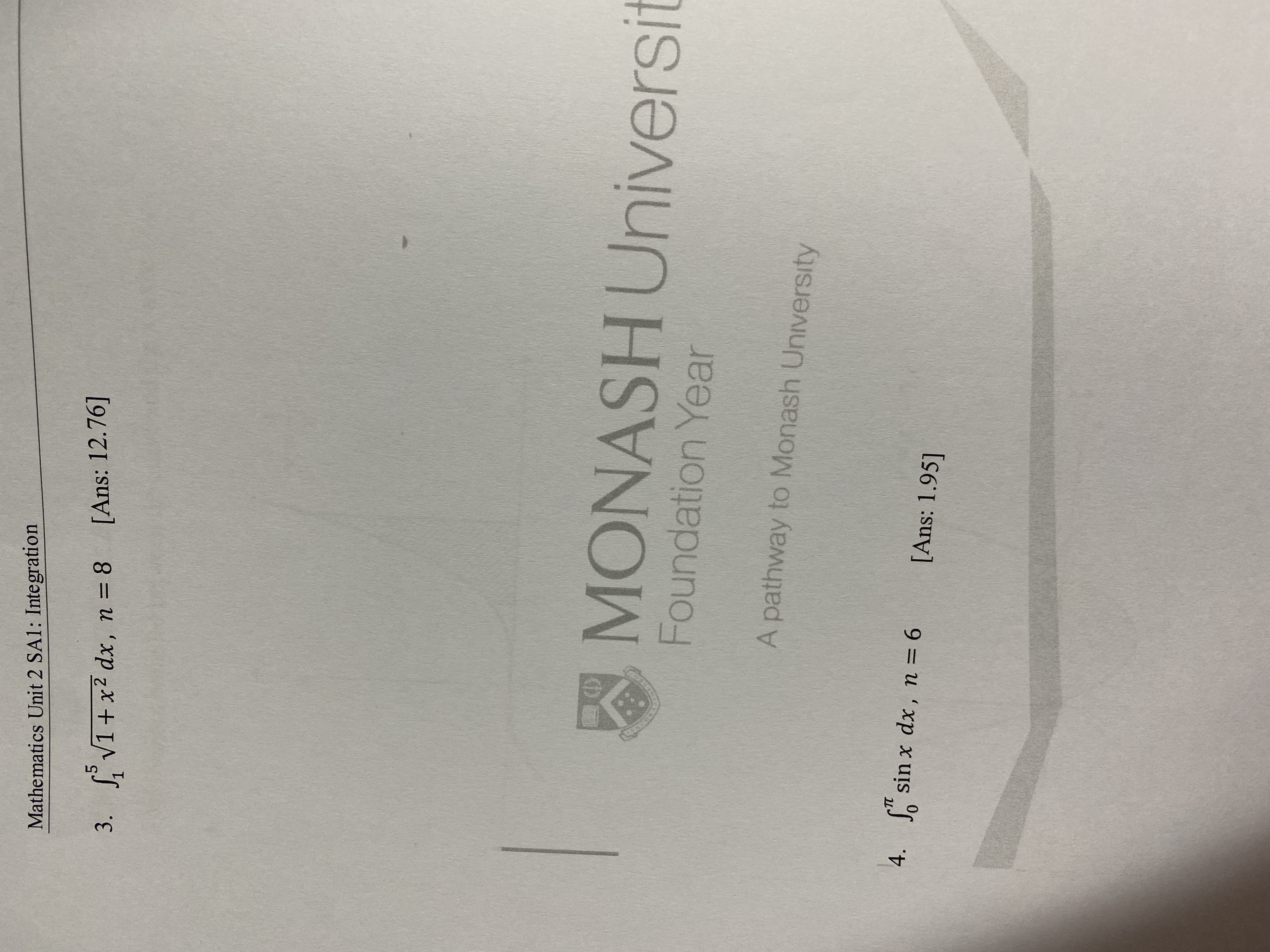 rule to approximate the integral for the indicated value of n. Give