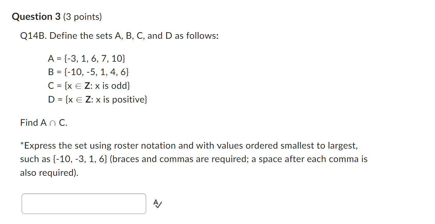 B such that A = B. A = {7, 19, g, #,