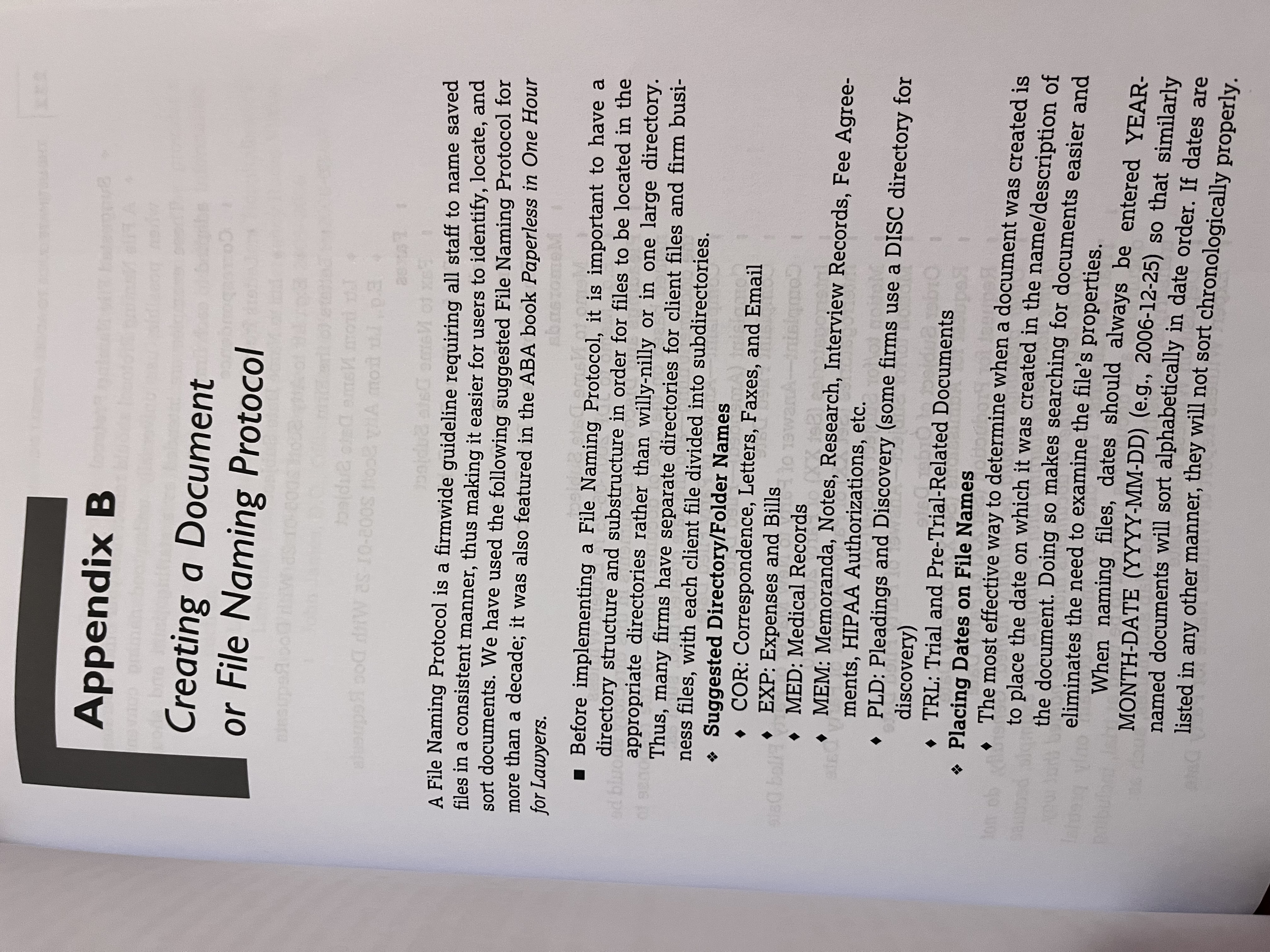 Assignment: E-Filing and Naming ProtocolThe following documents have been filed with the