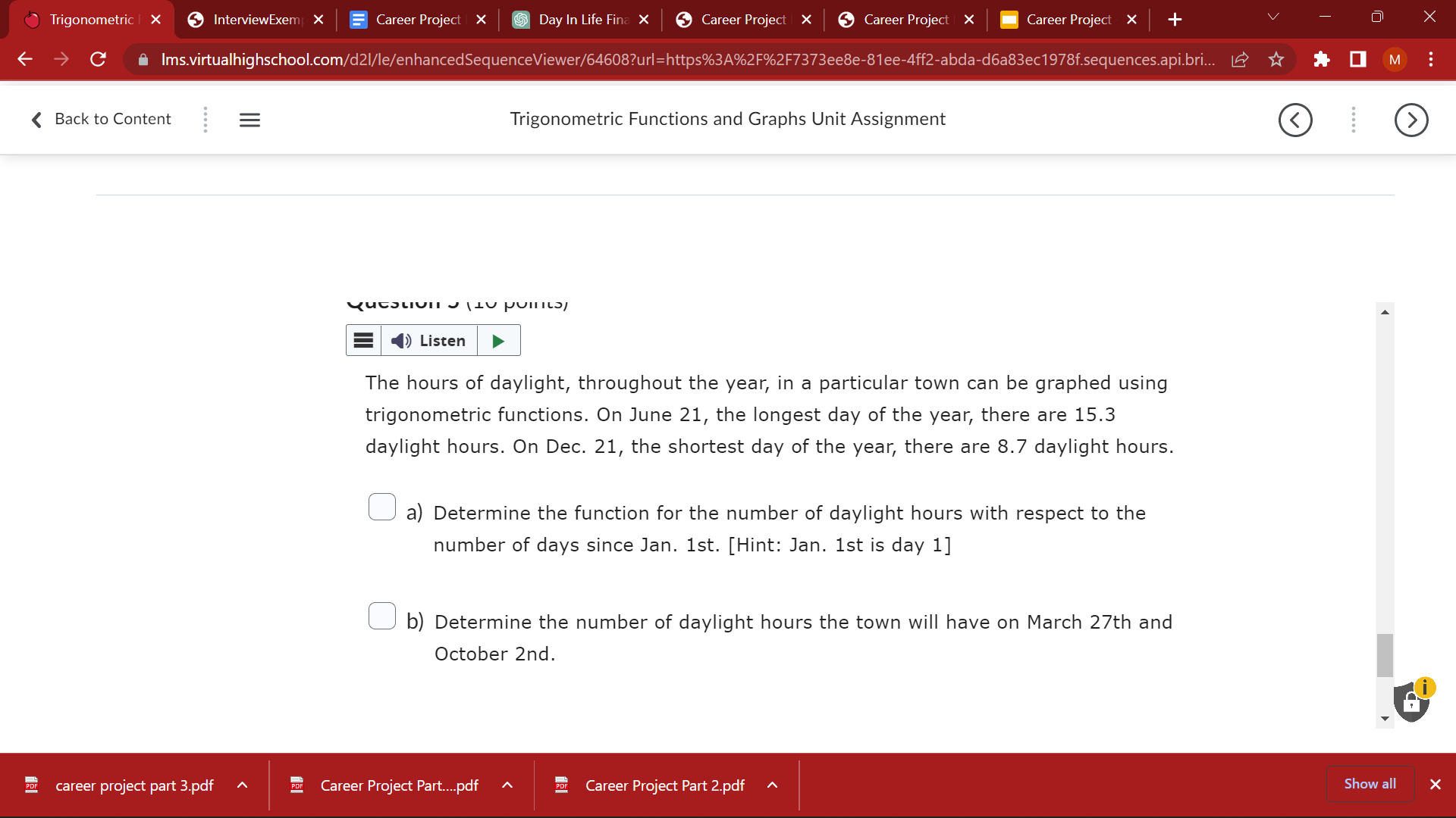  Trigonometric | > 5 InterviewExem X Career Project | X Day