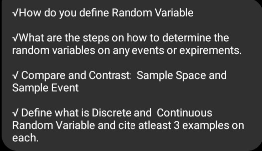 VHow do you define Random Variable VWhat are the steps on