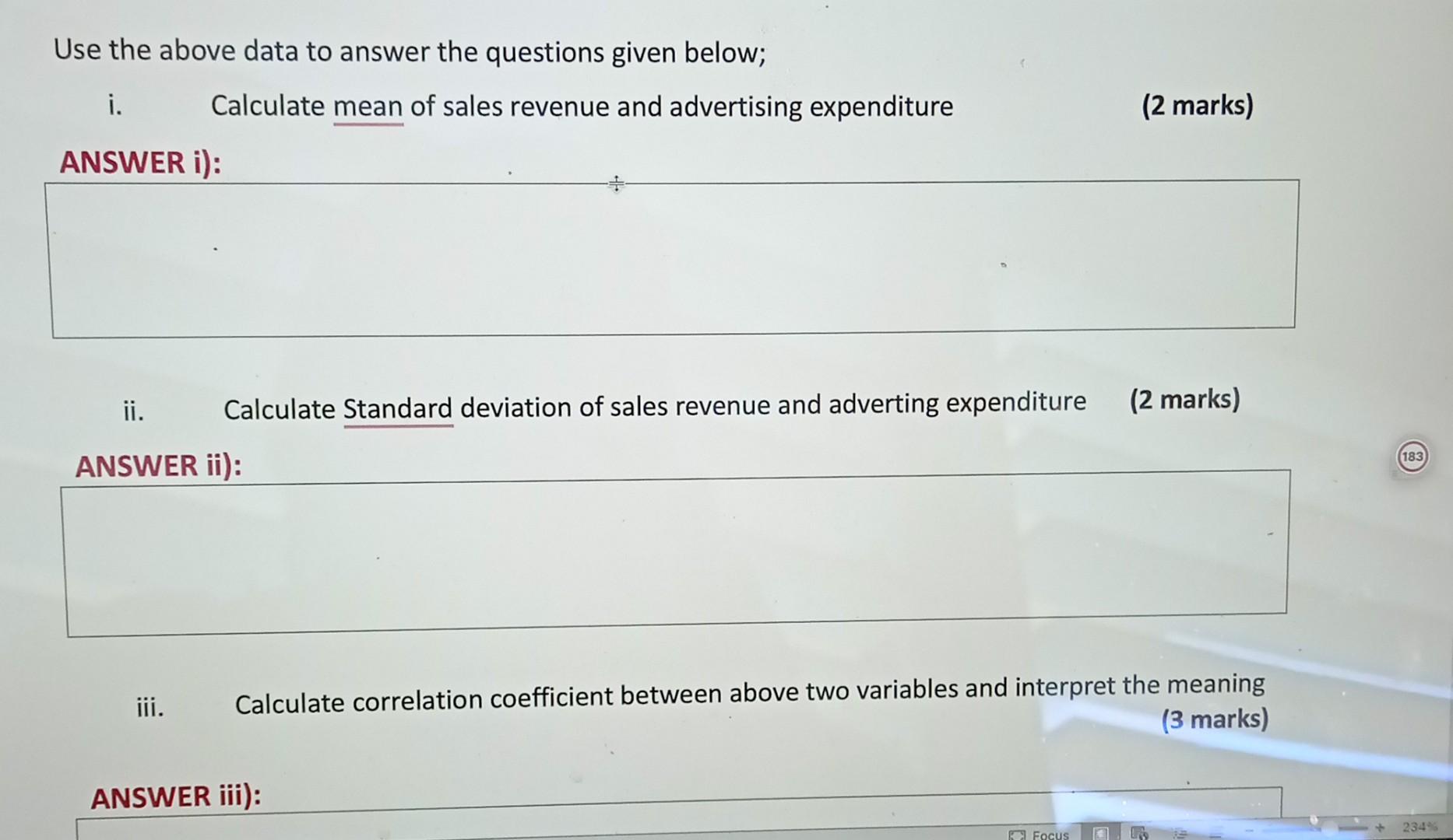 You have been given a sample data set related to sales revenue