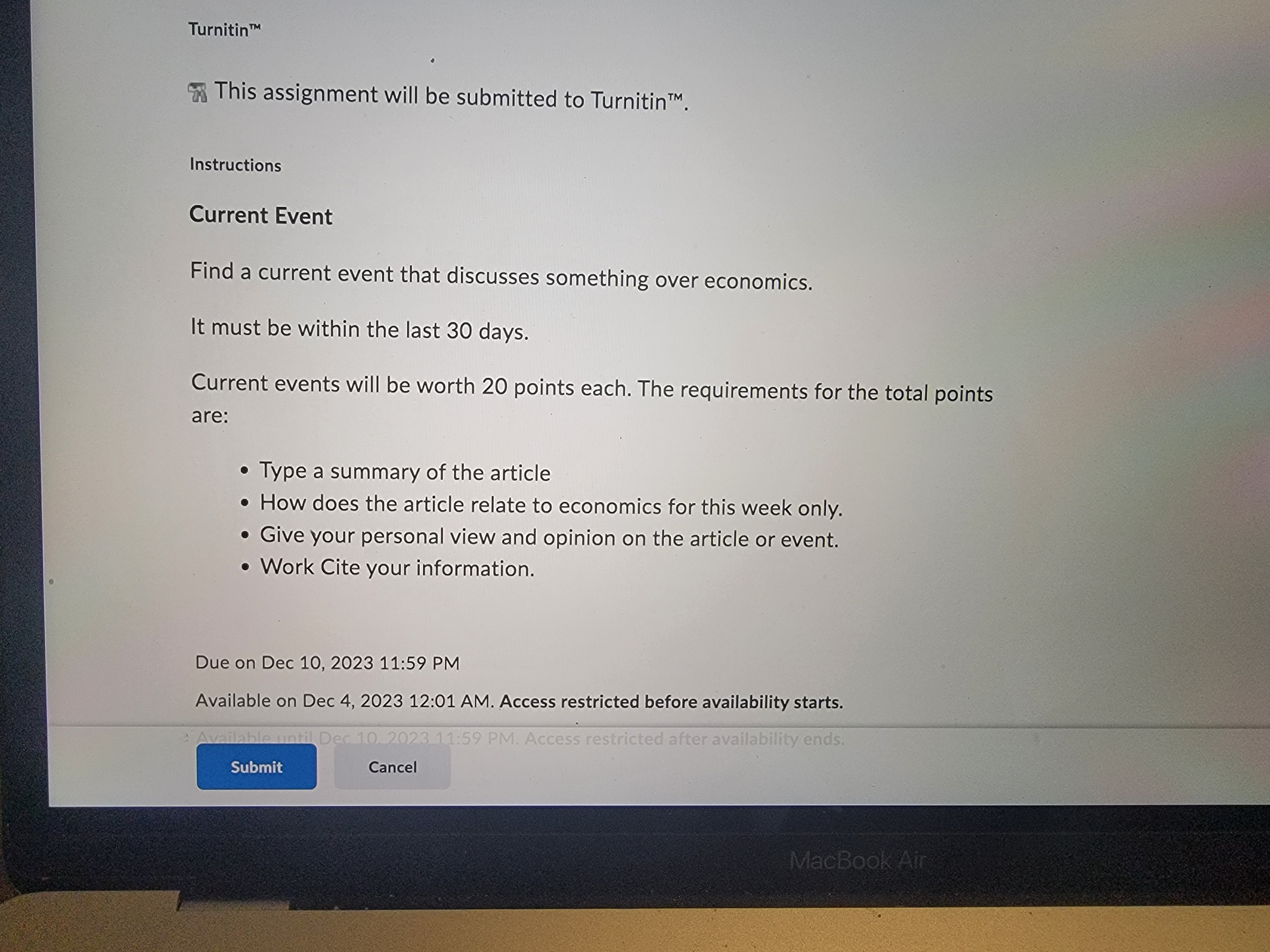  Turnitin TM This assignment will be submitted to Turnitin TM Instructions
