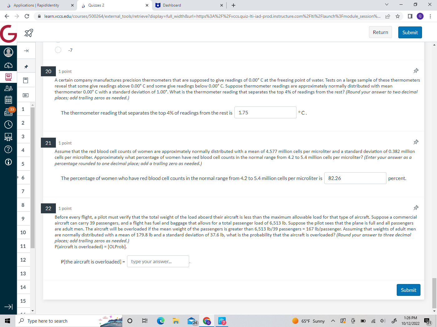 X learn.vccs.edu/courses/500264/external_tools/retrieve? display=full_width&url=https%3A%2F%2Fvccs.quiz-Iti-iad-prod.instructure.com%2FIti%2Flaunch%3Fmodule_session%... [ * - Voltage Grouped Frequency Distribution Lower Upper