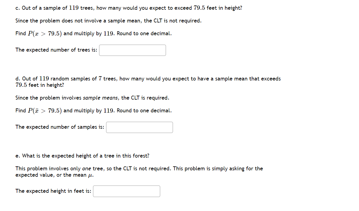 different scenarios, to help you recognize when to apply the CLT and