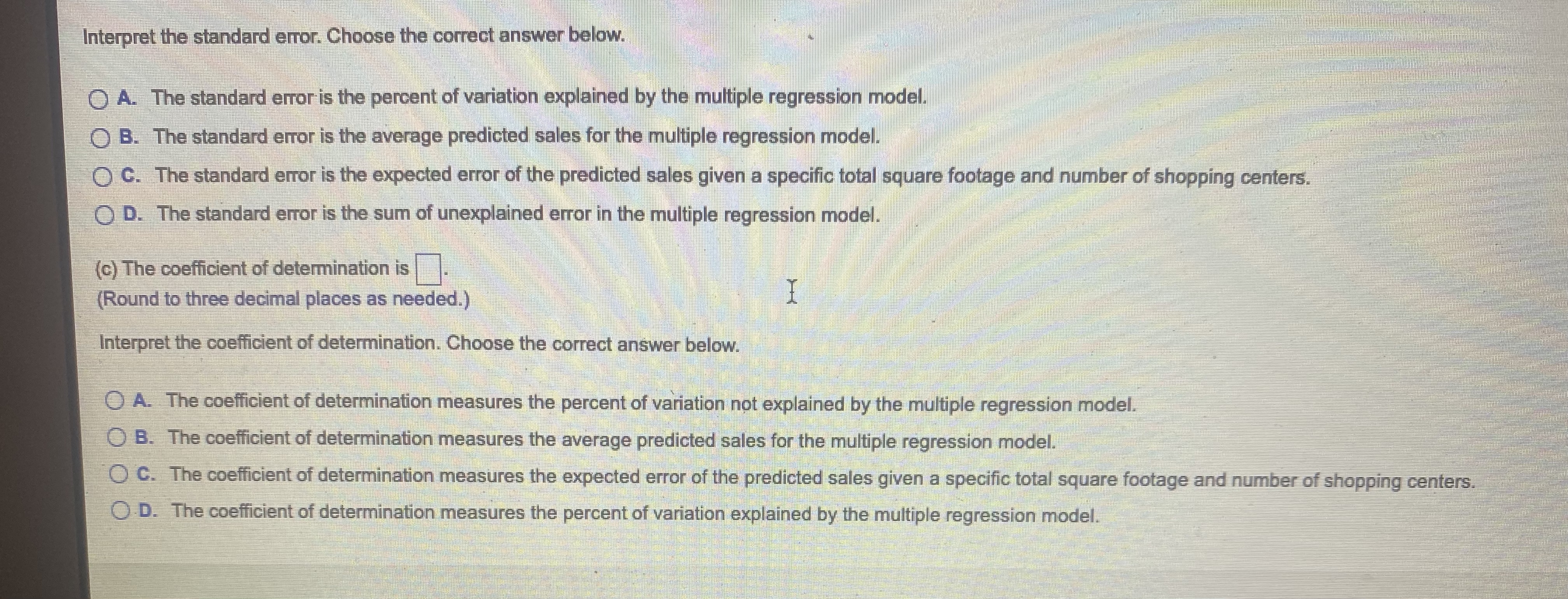 data shown in the accompanying table, (b) the standard error estimate and