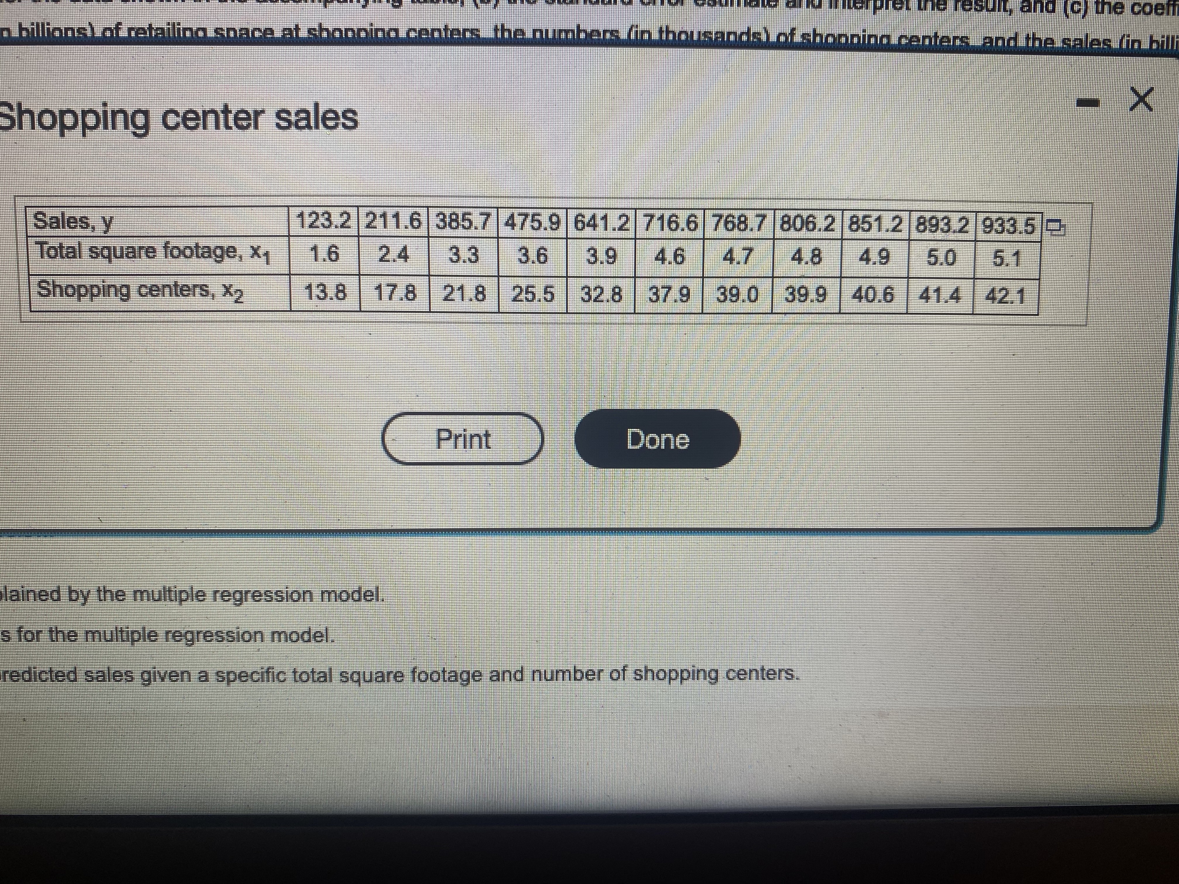interpret the result, and (c) the coefficient of determination and interpret the