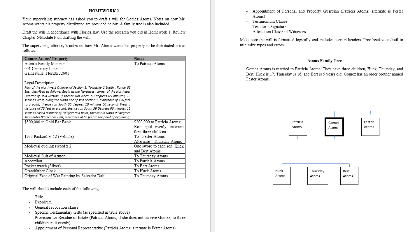  HOMEWORK 2 Your supervising attorney has asked you to draft 2