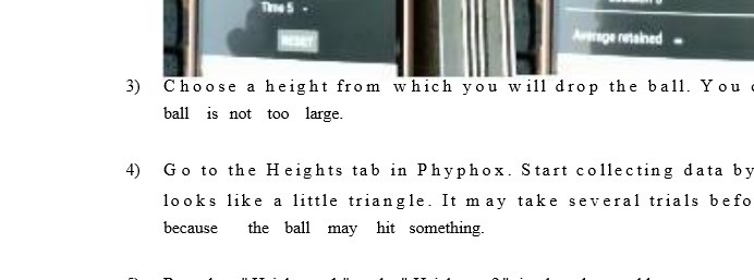  Artrage retained 3) Choose a height from which you will drop