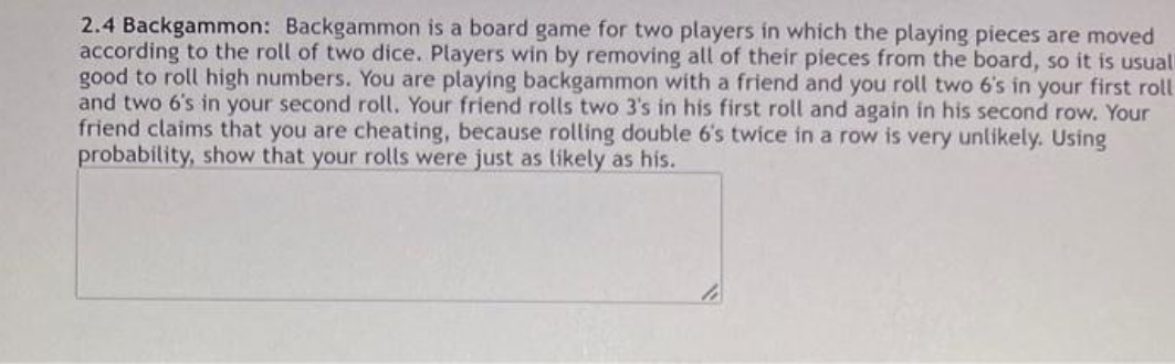 please send me answer in typed form strictly prohibited handwritten solution. 2.4
