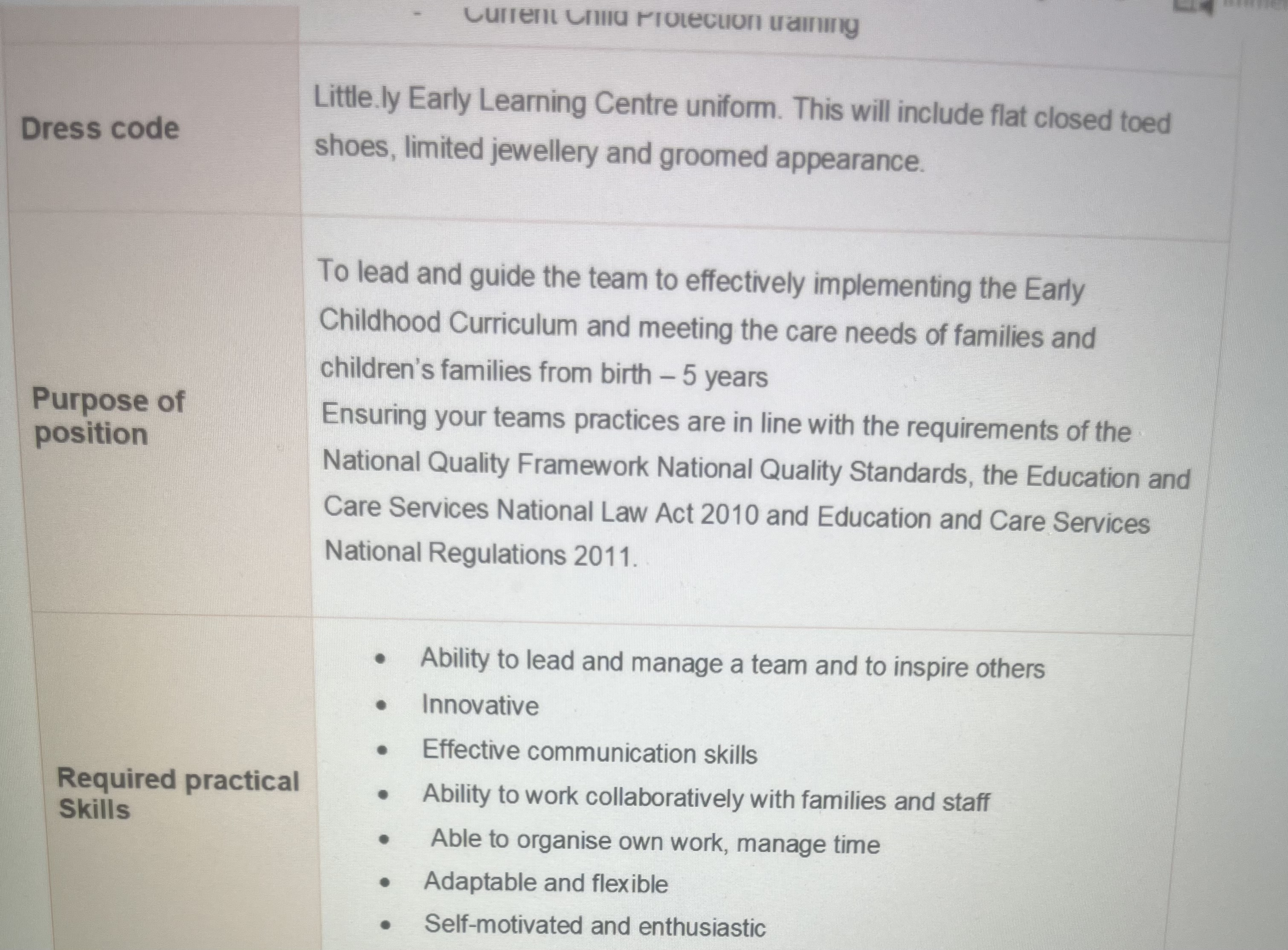 be different from a Certificate Ill level educator's job description, and it