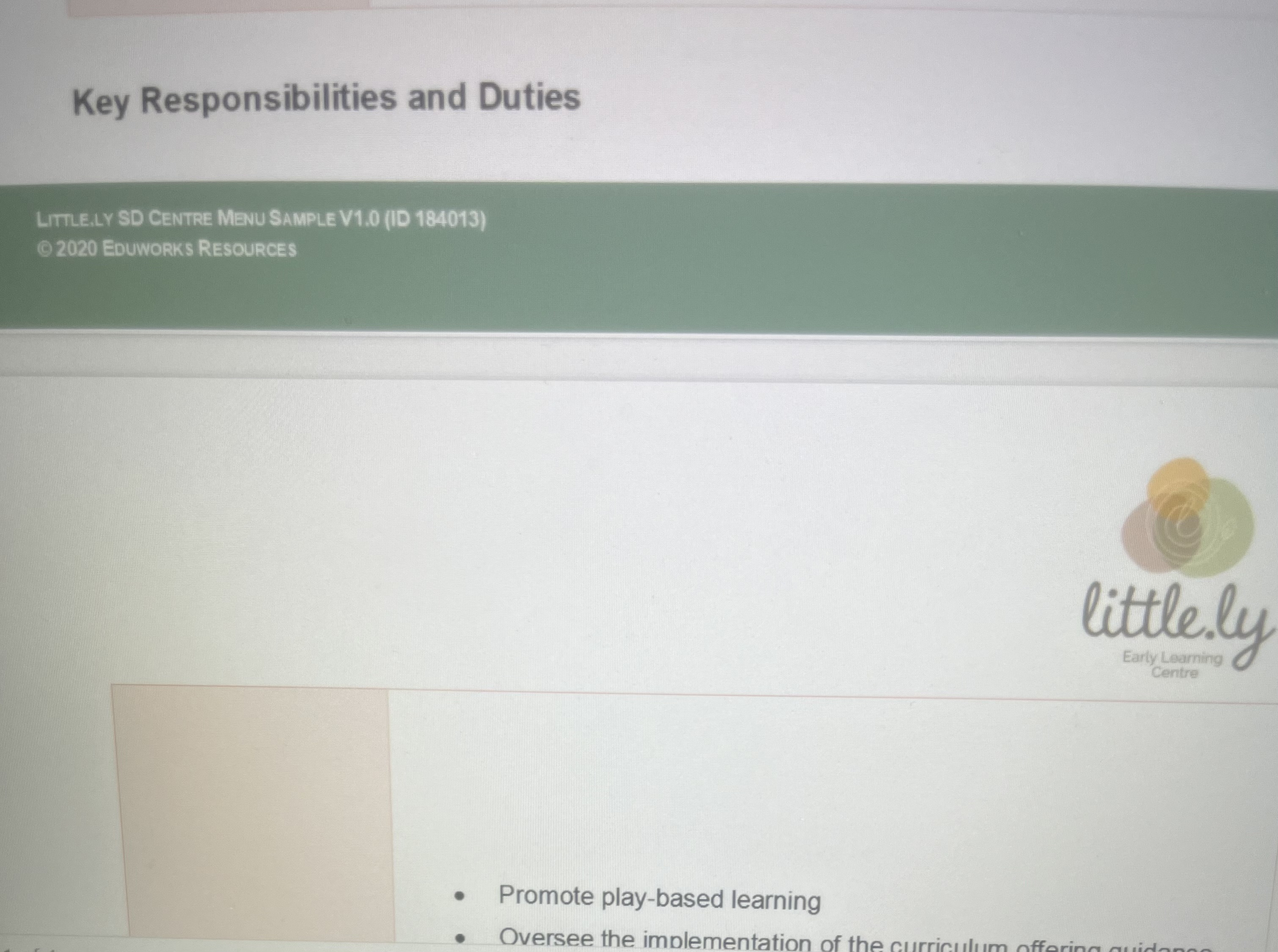 must be relevant to early childhood education and care, such as nominated