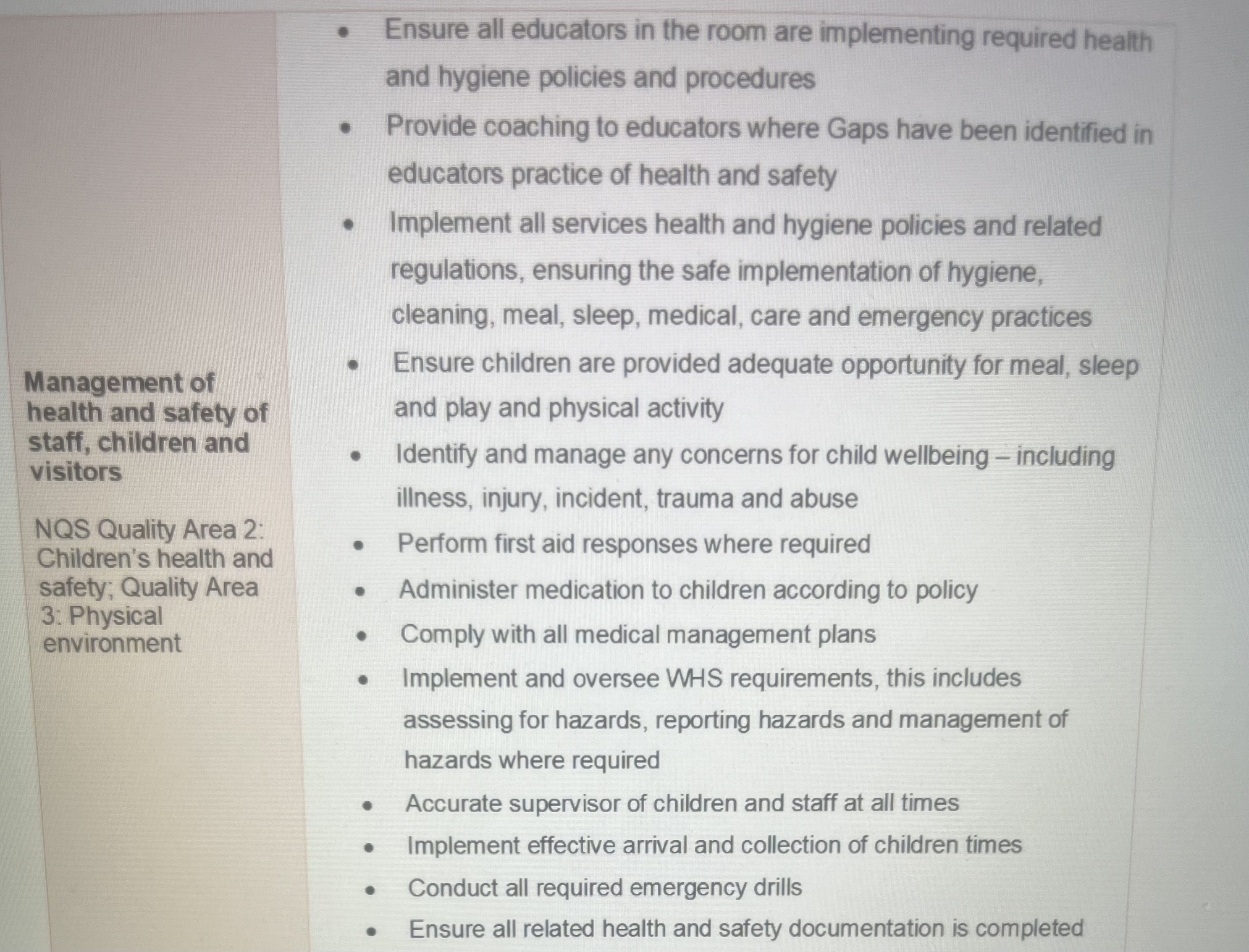 responsibilities as it is listed in the job description List the skills