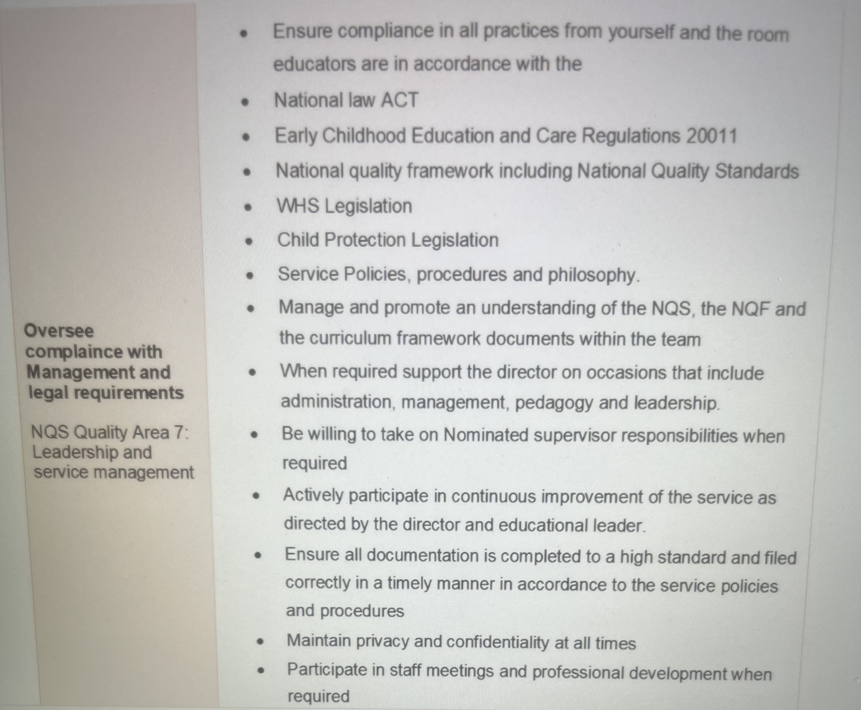 job descriptionlittle.ly Early Learning Centre Diploma of Early Childhood Educator Position Descriptions