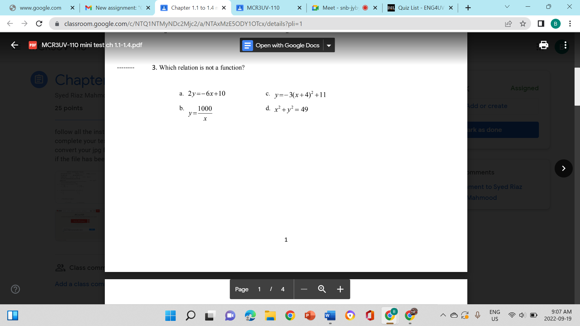 Riaz Mahm 1. Find the vertex using" completing the square method" for