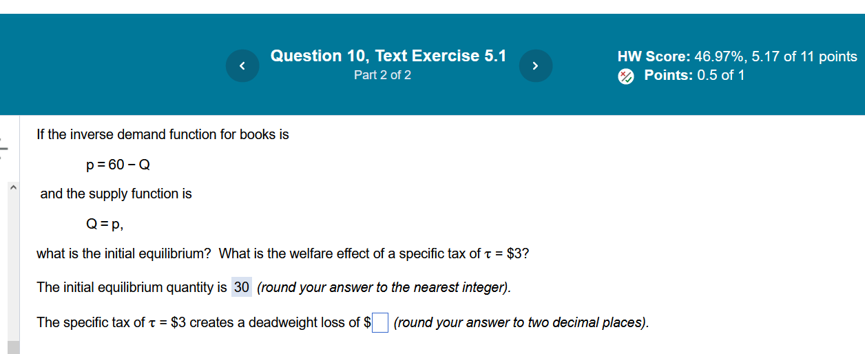 11 points Part 3 of 3 @ Points: 0.67 of 1 Should