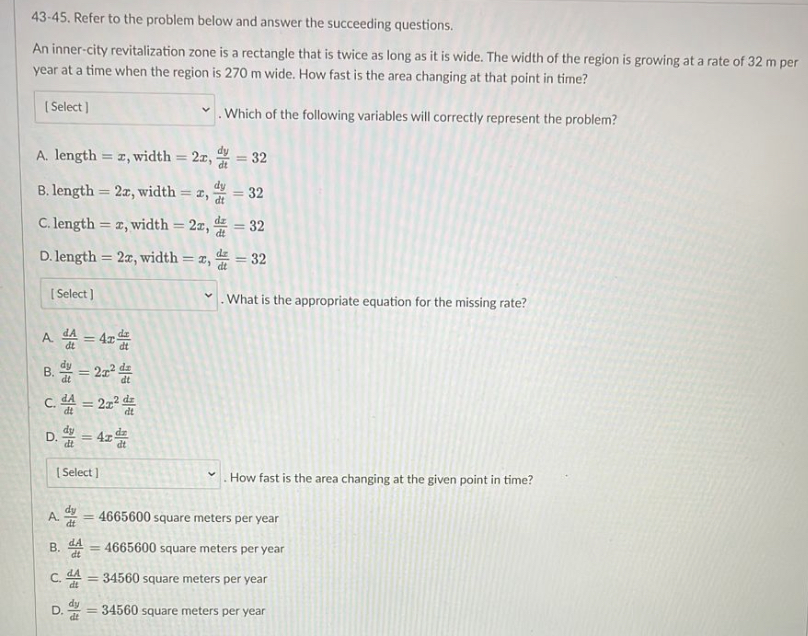 Answer only no need solution please ty 43-45. Refer to the problem