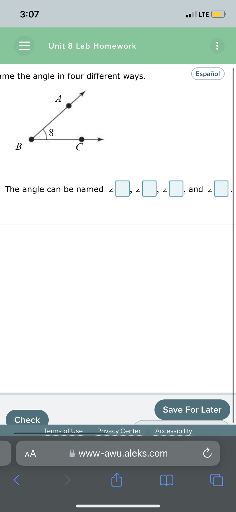 3:07 LTE Unit 8 Lab Homework . . . me the