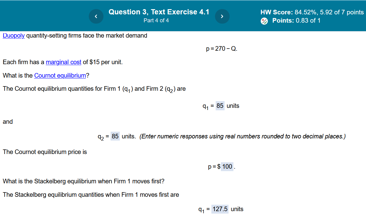 7 points @ Part 5 of 6 @ Points: 0.75 of 1