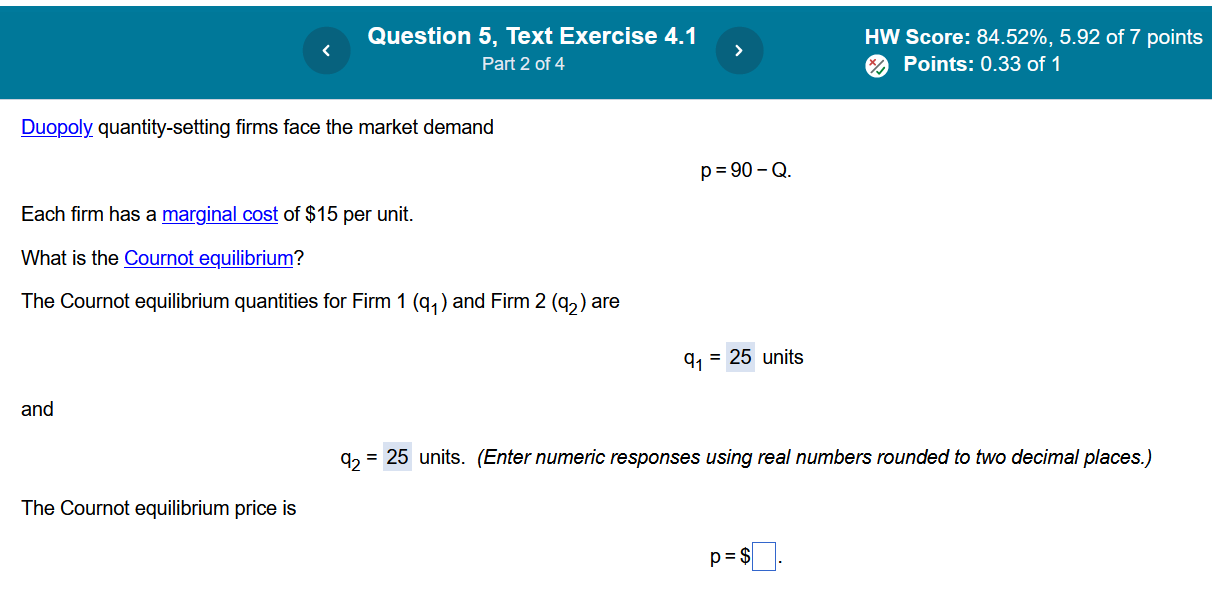 has a constant marginal cost of mc' = $20. Firm 2's constant