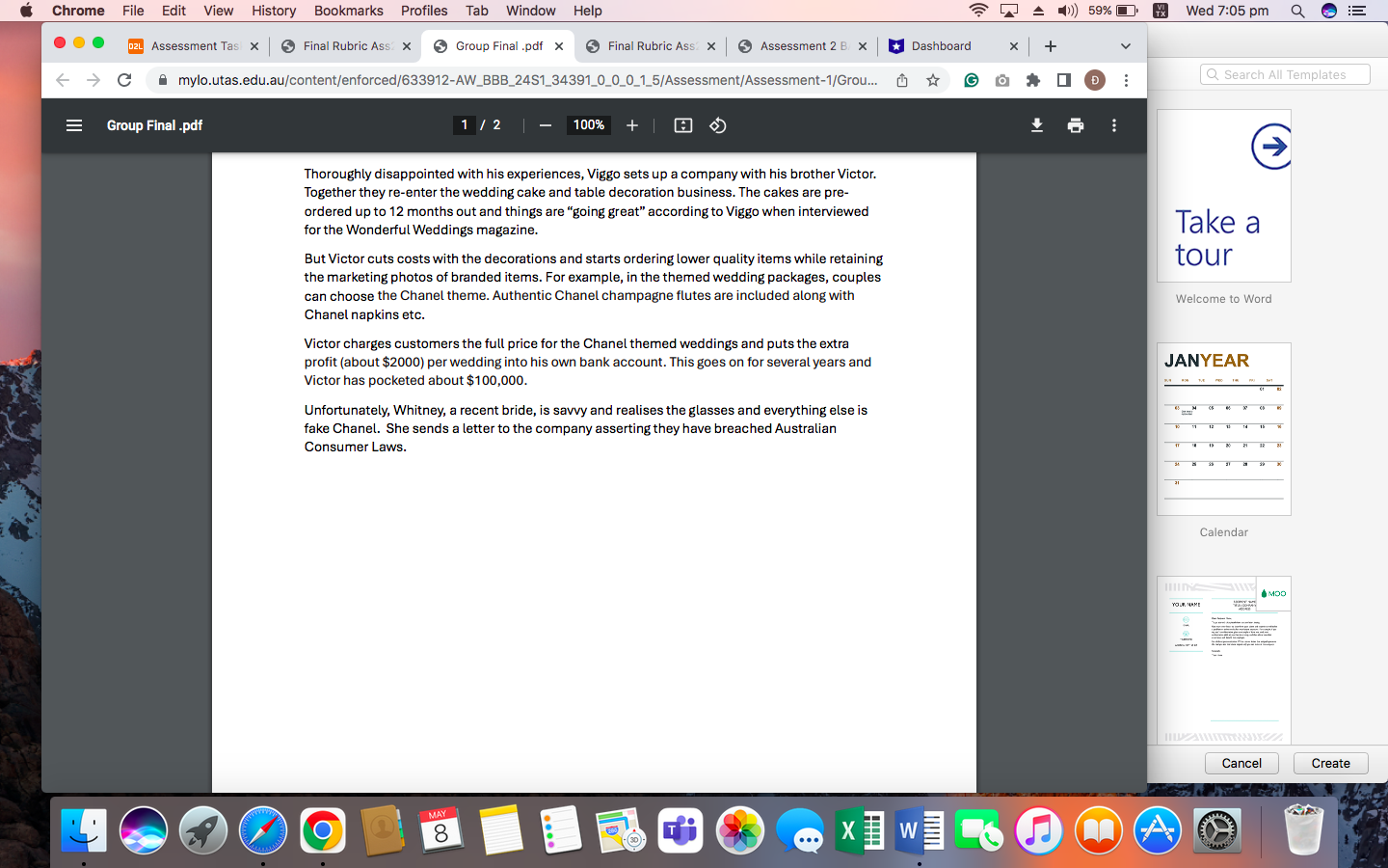 Identify issues and conduct research on problem questionIdentifies and considers the legal