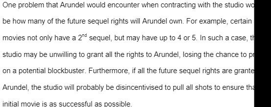  One problem that Arundel would encounter when contracting with the studio