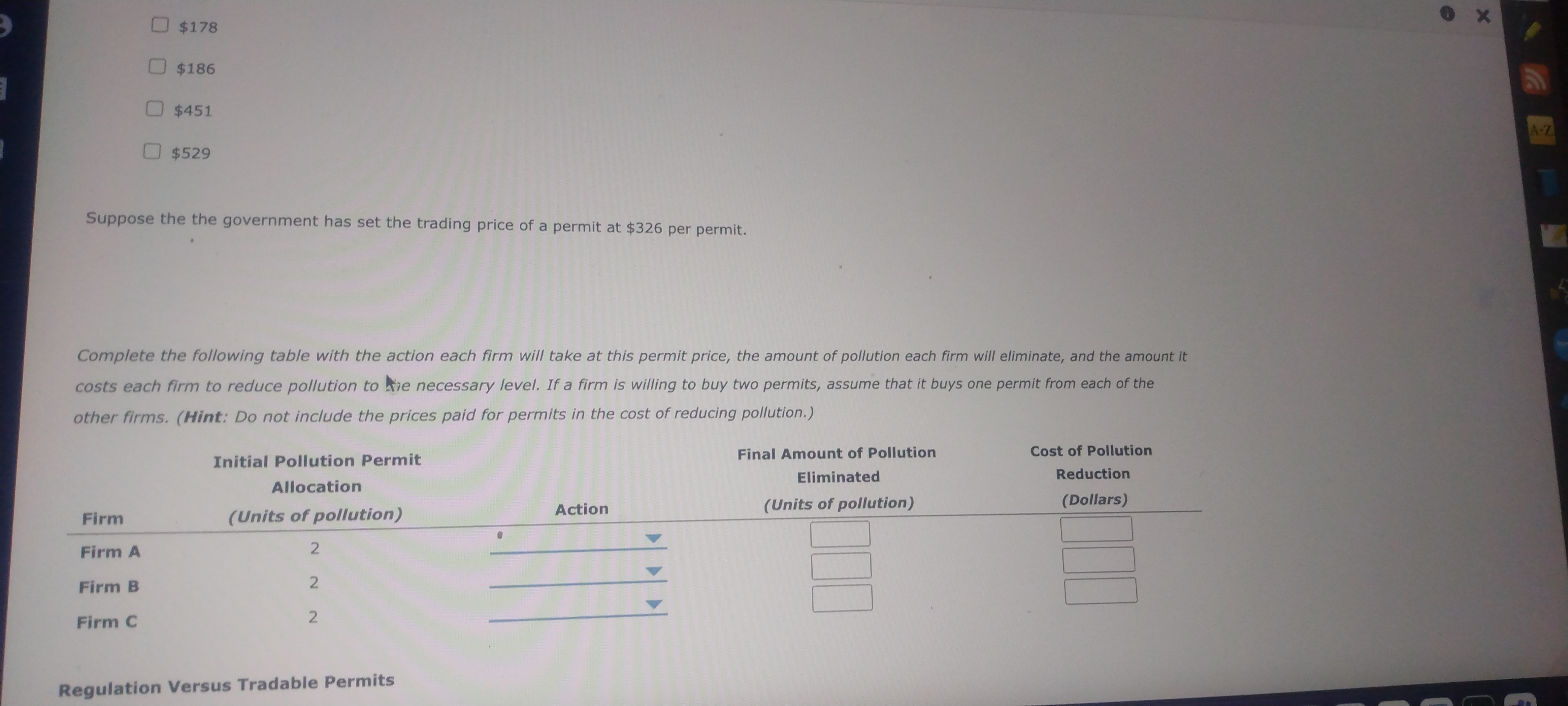 for a total of 12 pollution units. The government can reduce total