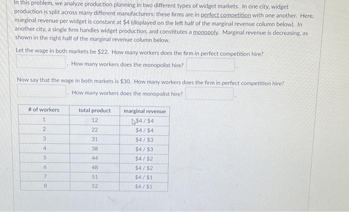 In this problem, we analyze production planning in two different types