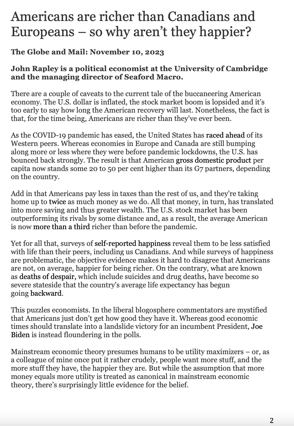 state the primary claim that is being made in the article and