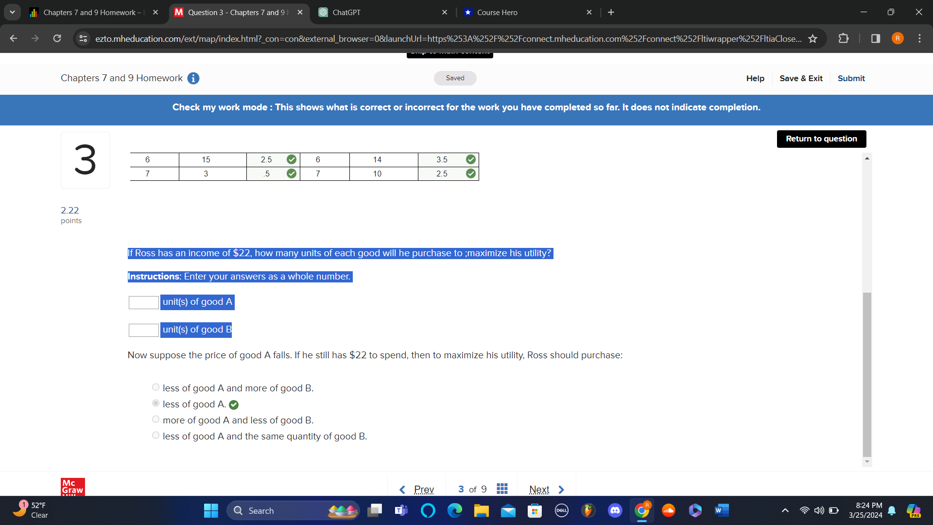 - Chapters 7 and 9 ChatGPT Course Hero X C 2 ezto.mheducation.com/ext/map/index.html?_con=con&external_browser=0&launchUrl=https%253A%252F%252Fconnect.mheducation.com%252Fconnect%252Fltiwrapper%252FltiaClose.
