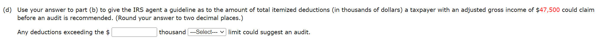 income x and the amount of itemized deductions taken by taxpayers y.