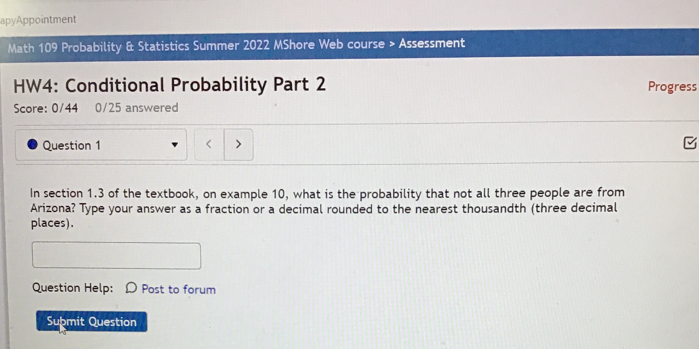  apyAppointment Math 109 Probability & Statistics Summer 2022 MShore Web course