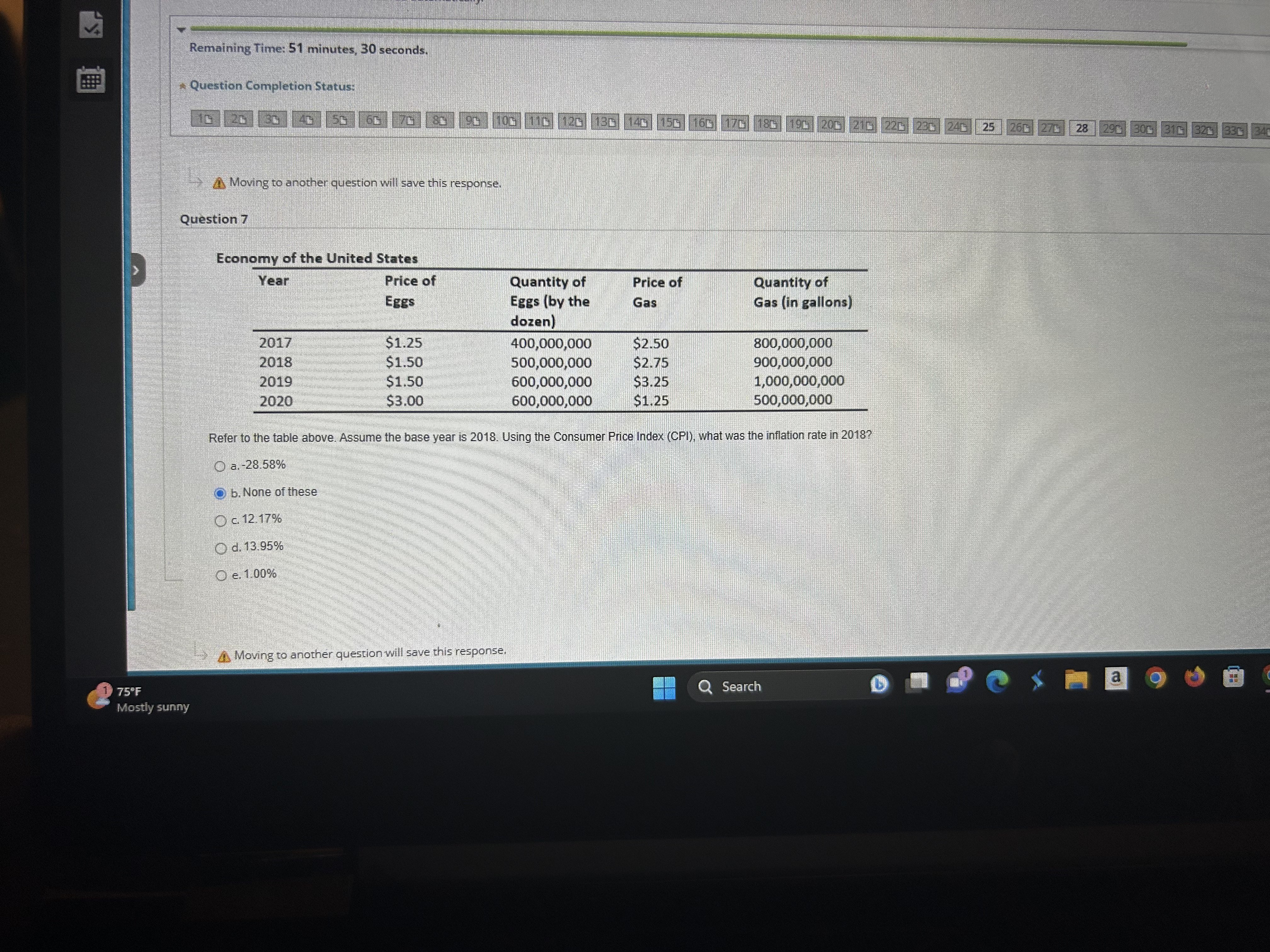  Remaining Time: 51 minutes, 30 seconds. Question Completion Status 106 16