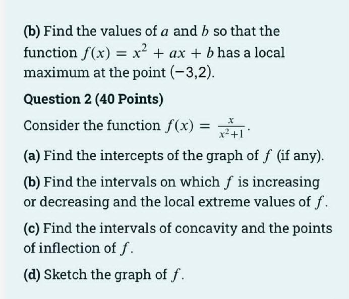 I need solve this assignment . this calculus i (b) Find the