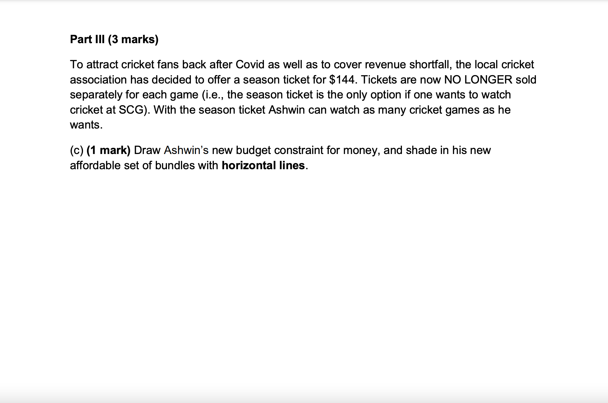 Sydney Cricket Ground or (ii) watching movies (y) at Ritz cinema. In