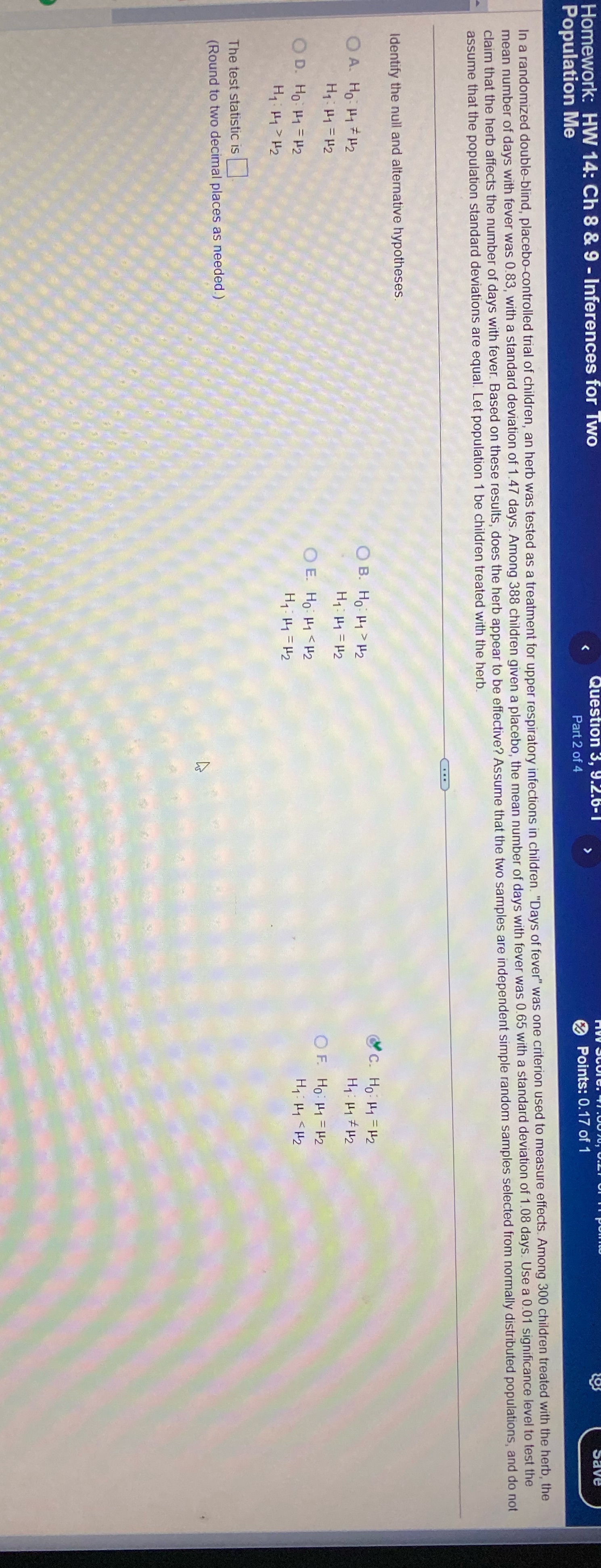 3) identify the p value 4) make a decision addressing the hypotheses