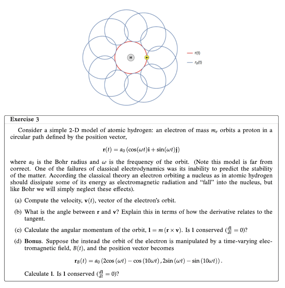 Exercise 3 Consider a simple 2-D model of atomic hydrogen: an