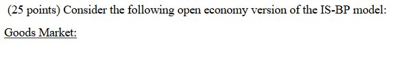 = T(Y) where Go and Io are exogenous, X and M denote