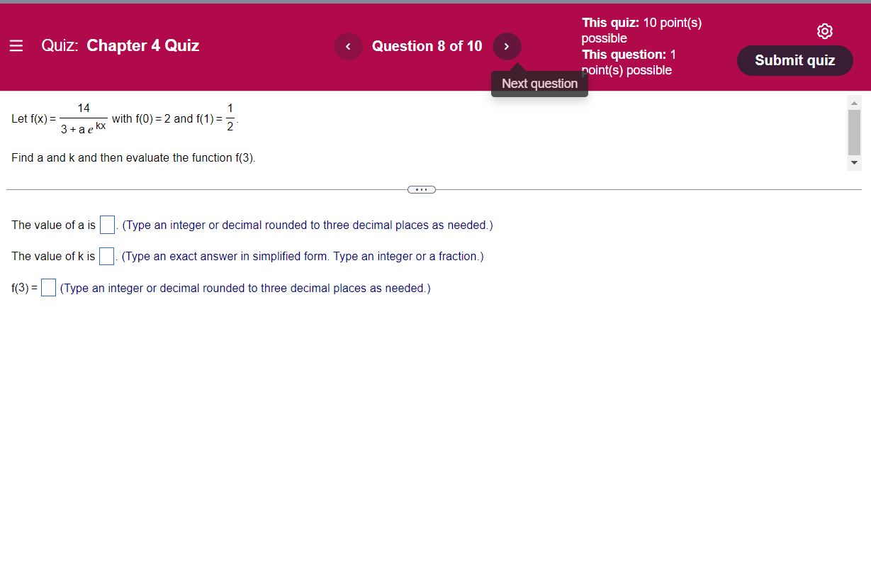 a is . (Type an integer or decimal rounded to three decimal