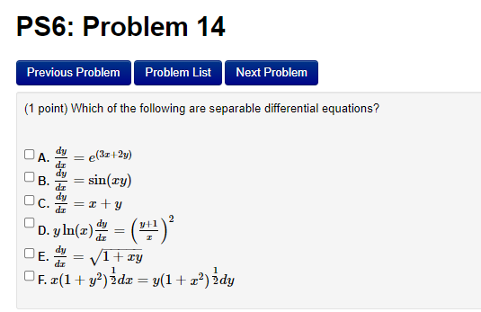  PS6: Problem 14 Previous Problem Problem List Next Problem (1 point)