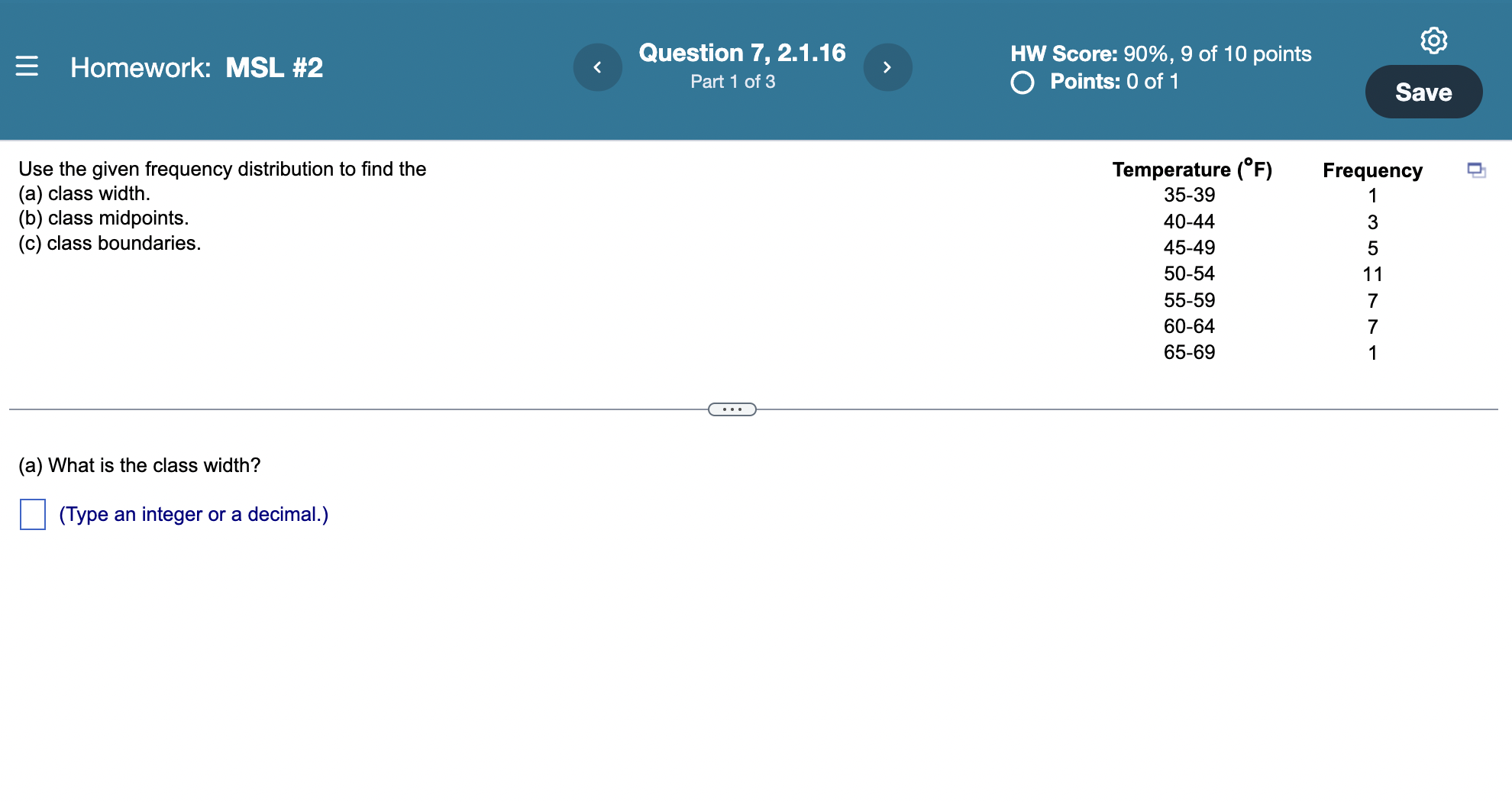 . _ O . Homework: MSL #2 Question 7, 2.1.16 >
